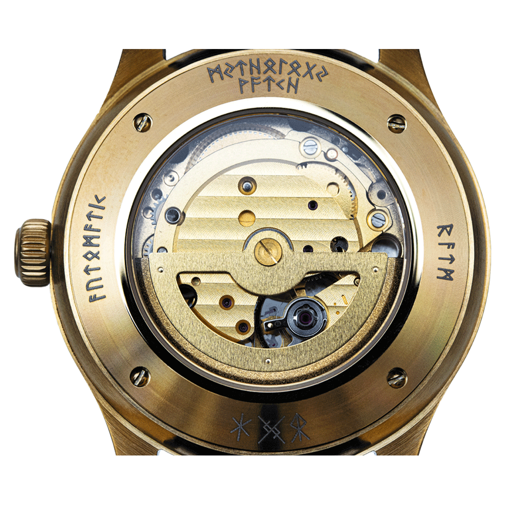 Heimdall Leather Gold Black Automatic Watch