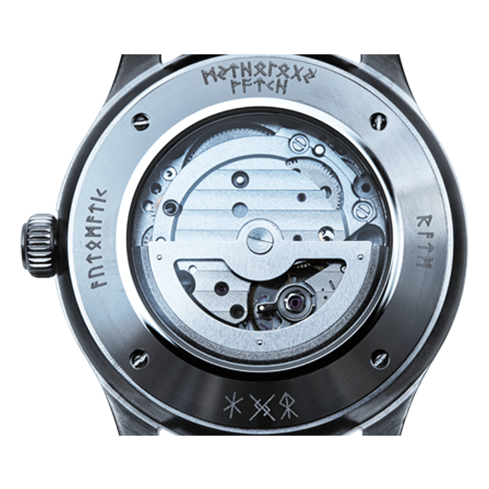 Njord Leather Brown Silver White Automatic Watch