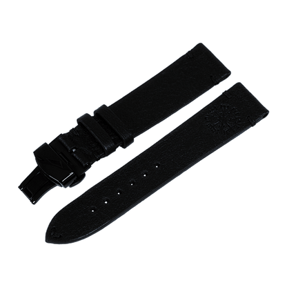 Leather Black-On-Black WATCHSTRAP