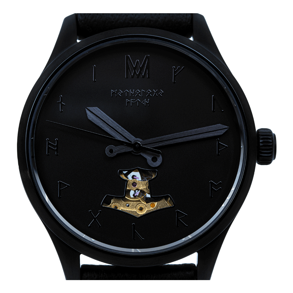 Loki Leather Black Black Black Automatic Watch