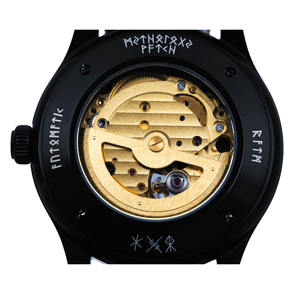 Loki Leather Black Black Black Automatic Watch