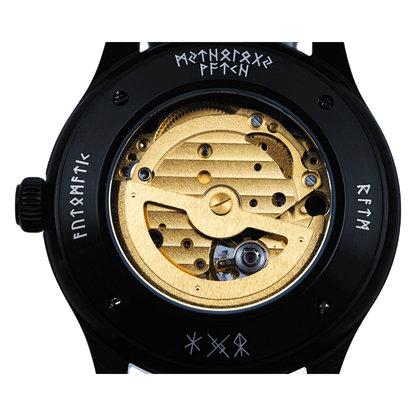 Loki Leather Black Black Black Automatic Watch