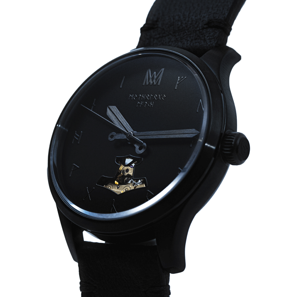 Loki Leather Black Black Black Automatic Watch