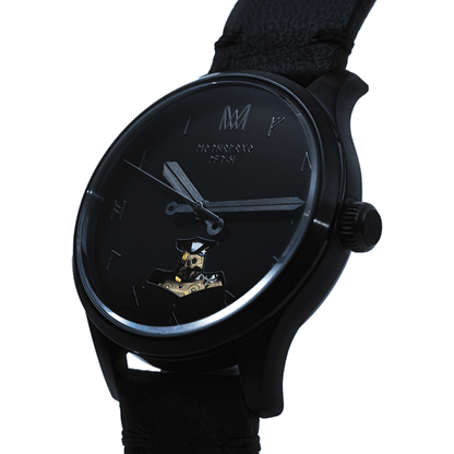 Loki Leather Black Black Black Automatic Watch