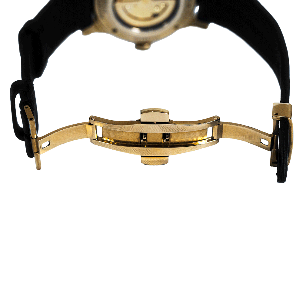 Leather Black Gold WATCHSTRAP