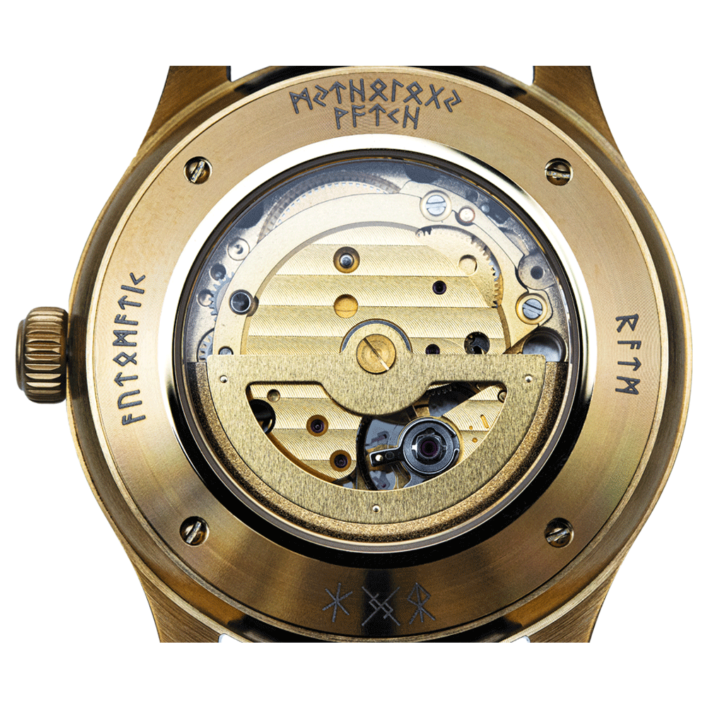 Thor Leather Black Gold Black Automatic Watch