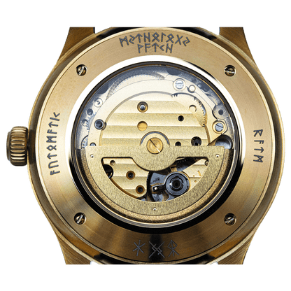Thor Leather Black Gold Black Automatic Watch