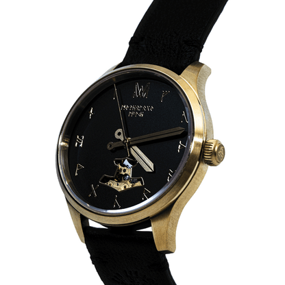 Thor Leather Black Gold Black Automatic Watch