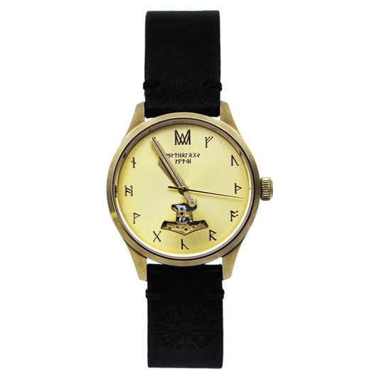 Heimdall Leather Gold Black Automatic Watch