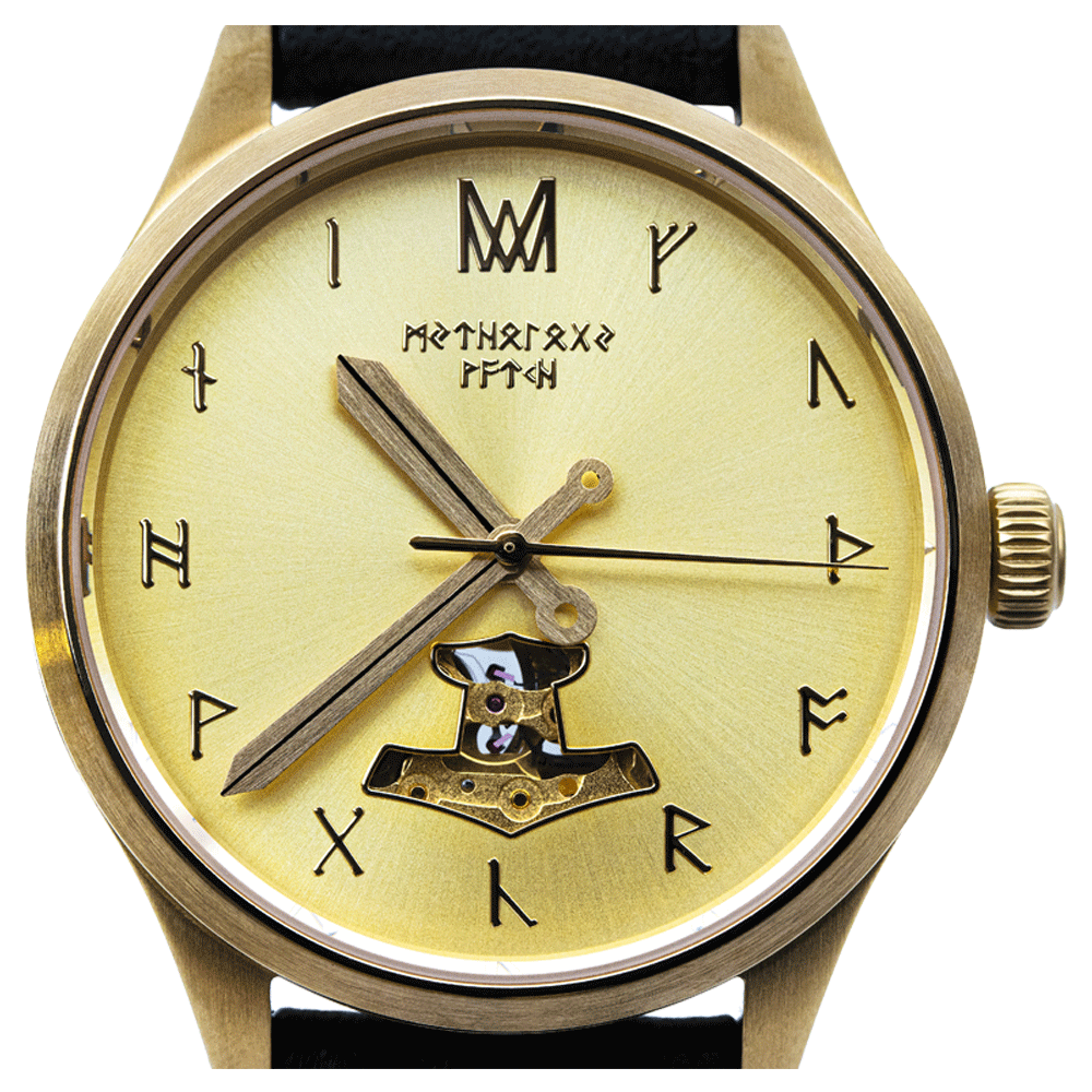 Heimdall Leather Gold Black Automatic Watch