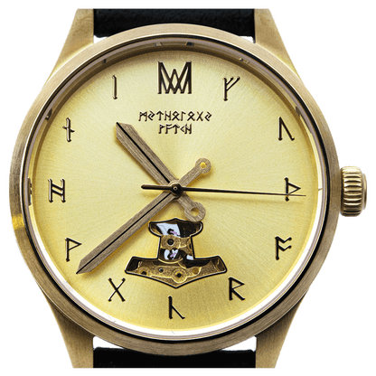 Heimdall Leather Gold Black Automatic Watch