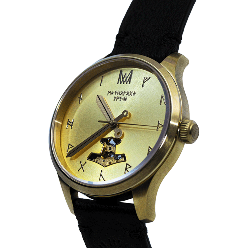 Heimdall Leather Gold Black Automatic Watch