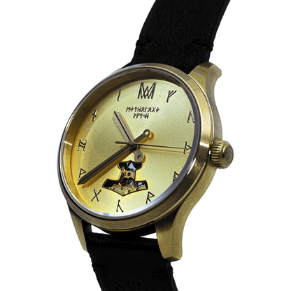 Heimdall Leather Gold Black Automatic Watch