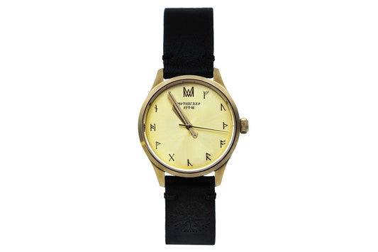 Heimdall Leather Black Gold Black Quartz Watch