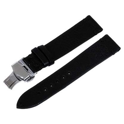 Leather Black Silver WATCHSTRAP