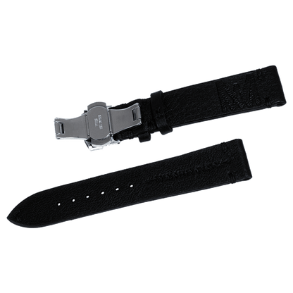 Leather Black Silver WATCHSTRAP