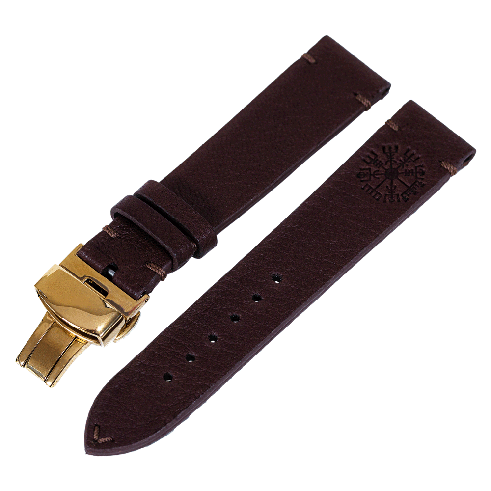 Leather Brown Gold WATCHSTRAP