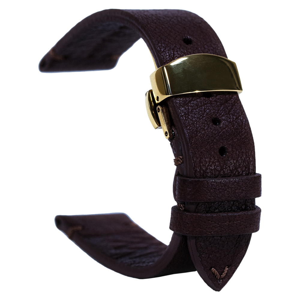 Leather Brown Gold WATCHSTRAP