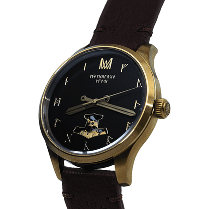 Idunn Leather Brown Gold Black Automatic Watch