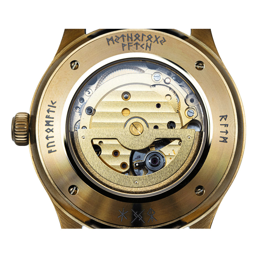 Idunn Leather Brown Gold Black Automatic Watch