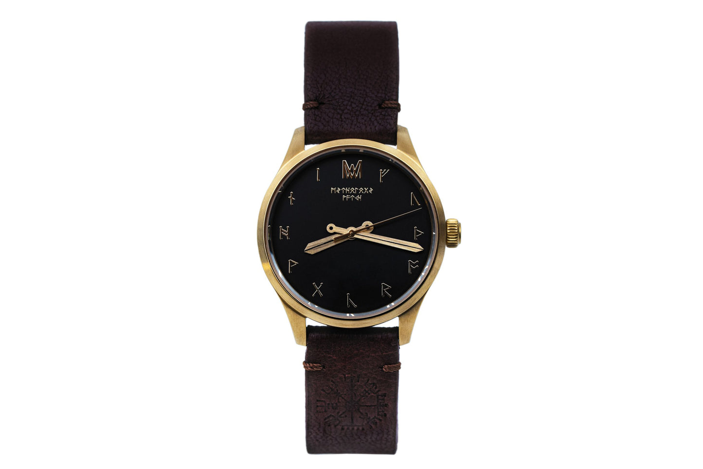 Idunn Leather Brown Gold Black Quartz Watch