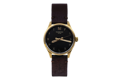 Idunn Leather Brown Gold Black Quartz Watch