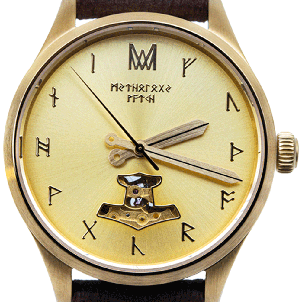 Tyr Leather Brown Gold Gold Automatic Watch