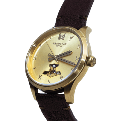 Tyr Leather Brown Gold Gold Automatic Watch