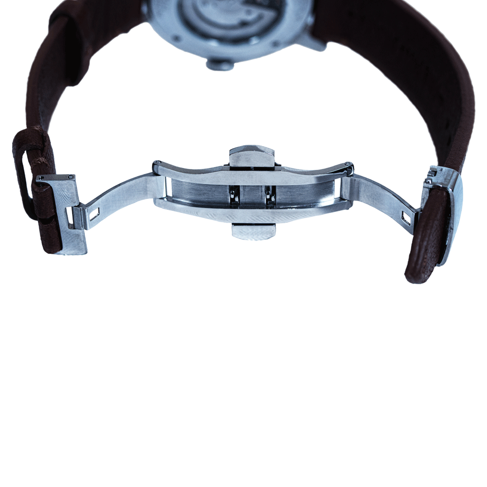 Leather Brown Silver WATCHSTRAP