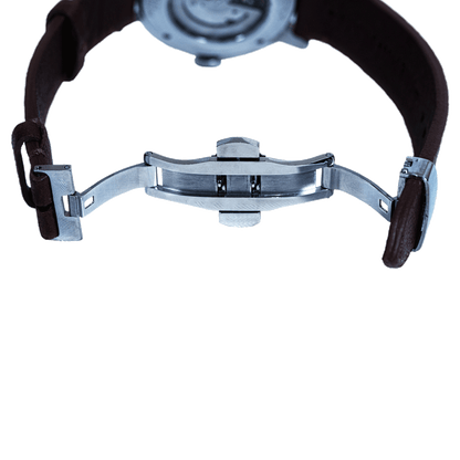 Leather Brown Silver WATCHSTRAP