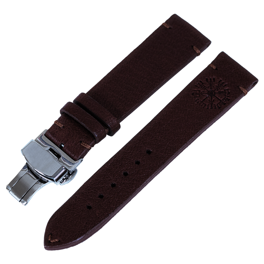 Leather Brown Silver WATCHSTRAP