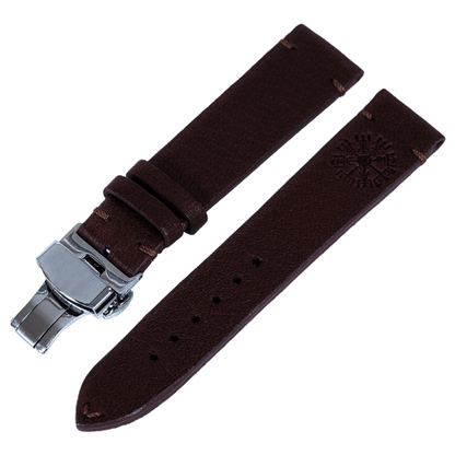 Leather Brown Silver WATCHSTRAP