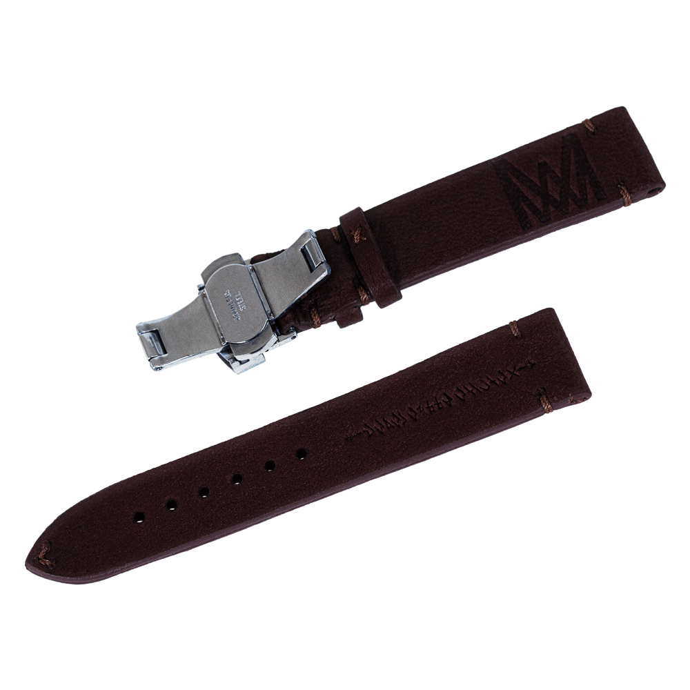 Leather Brown Silver WATCHSTRAP