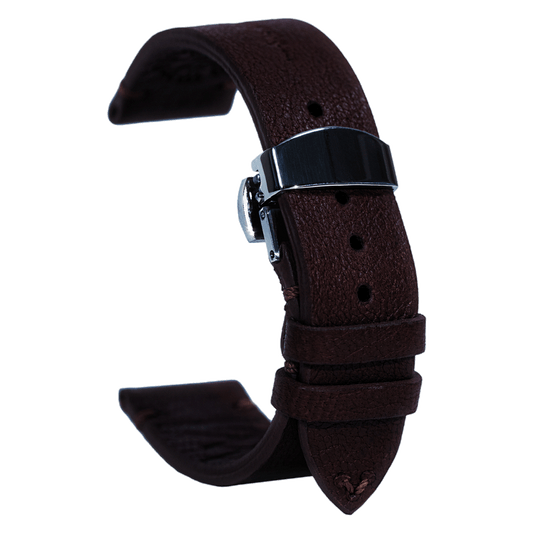Leather Brown Silver WATCHSTRAP