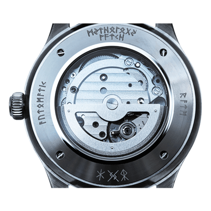 Njord Leather Brown Silver White Automatic Watch
