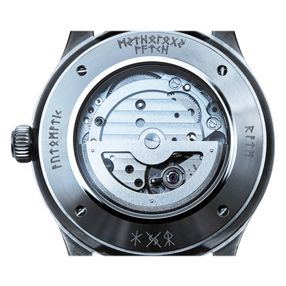 Freyja Leather Black Silver White Automatic Watch