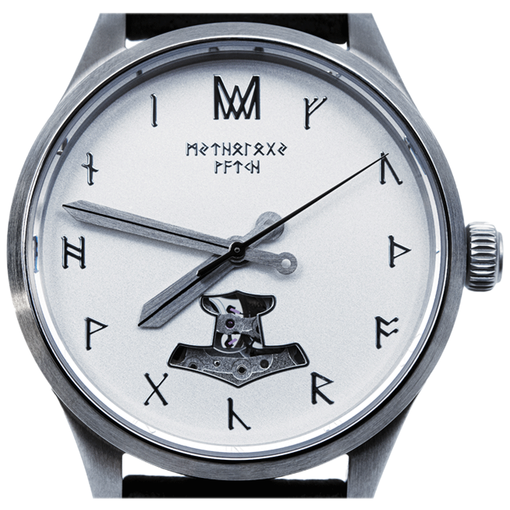 Freyja Leather Black Silver White Automatic Watch