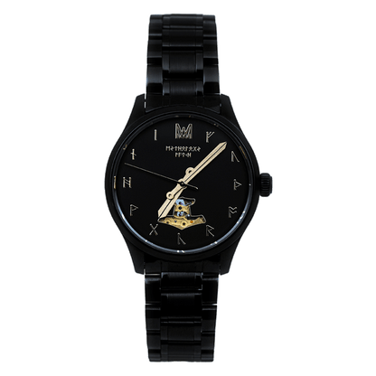 ULLR STEEL BLACK BLACK GOLD AUTOMATIC WATCH