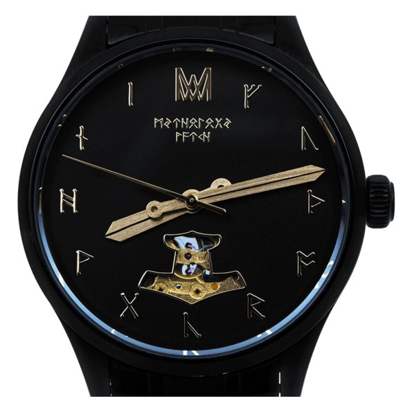 ULLR STEEL BLACK BLACK GOLD AUTOMATIC WATCH