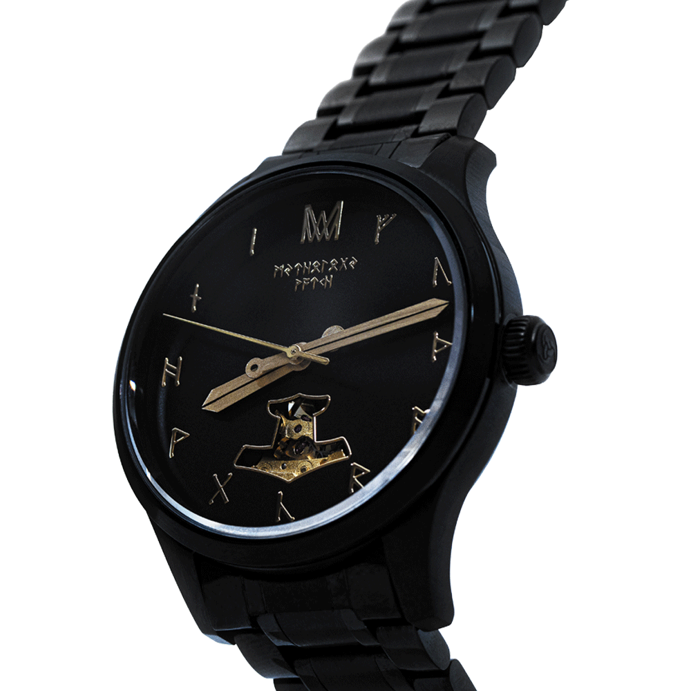 ULLR STEEL BLACK BLACK GOLD AUTOMATIC WATCH