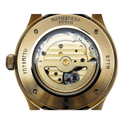Hoenir Steel Gold Gold Black Automatic Watch