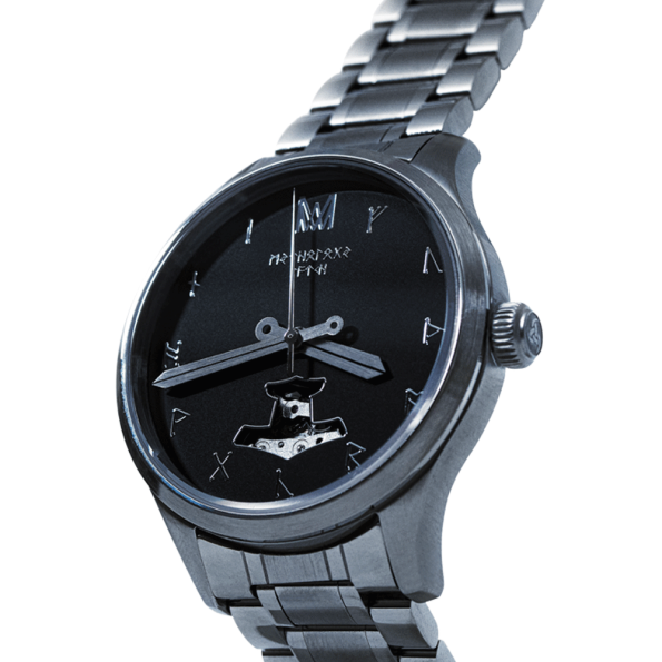 BRAGI STEEL SILVER SILVER BLACK AUTOMATIC WATCH